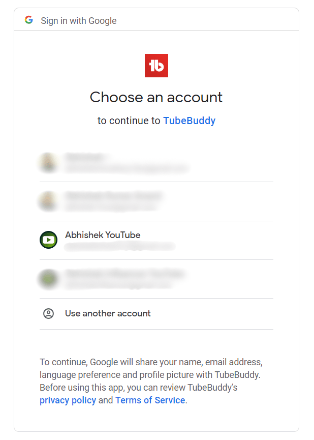 Choose an Email Account For the YouTube Channel